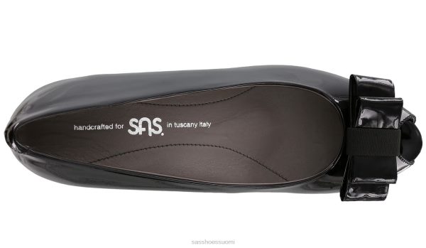 juhlakengät SAS Shoes ava peep toe wedge musta patentti naiset XTJ24Z401