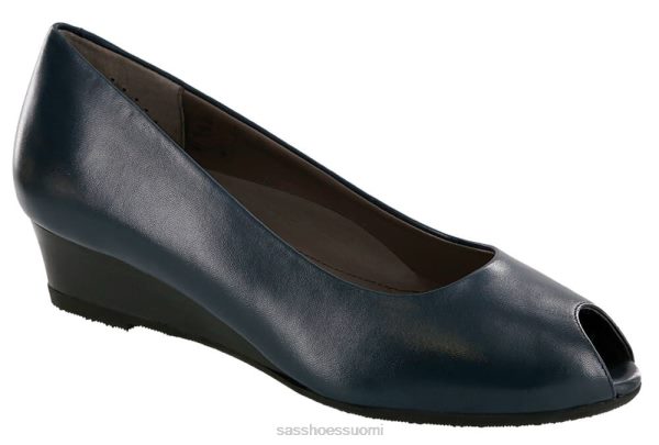 juhlakengät SAS Shoes scarlett peep toe wedge laivasto naiset XTJ24Z373