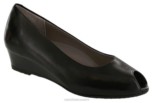 juhlakengät SAS Shoes scarlett peep toe wedge musta naiset XTJ24Z345