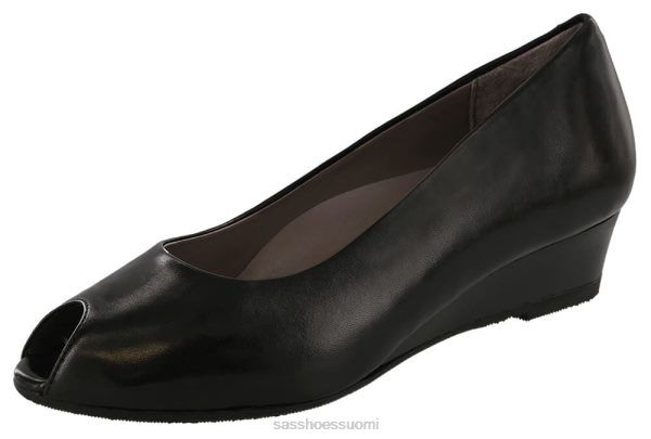 juhlakengät SAS Shoes scarlett peep toe wedge musta naiset XTJ24Z345