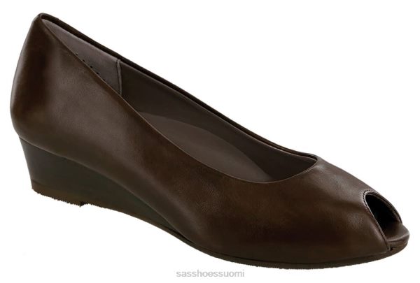 juhlakengät SAS Shoes scarlett peep toe wedge ruskea naiset XTJ24Z374