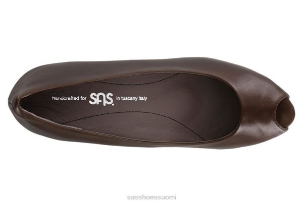 juhlakengät SAS Shoes scarlett peep toe wedge ruskea naiset XTJ24Z374