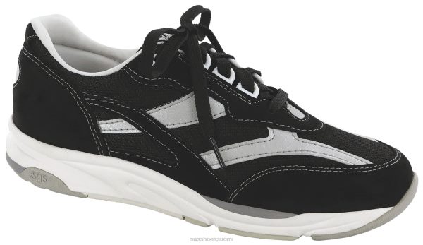 lenkkarit | SAS Shoes tour mesh nauhalliset tennarit musta/hopea naiset XTJ24Z296