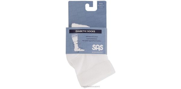 Lisätarvikkeet SAS Shoes diabeettinen qtr crew socksarge valkoinen naiset XTJ24Z462