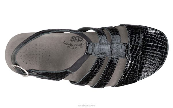 sandaalit | SAS Shoes allegro kantapäähihna sandaali musta krokko naiset XTJ24Z122