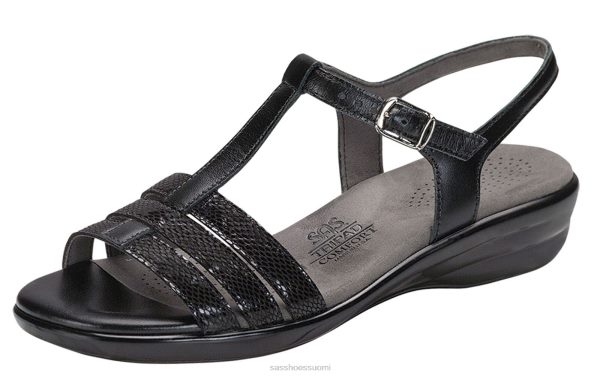sandaalit | SAS Shoes capri t-ranneke sandaali musta käärme naiset XTJ24Z145