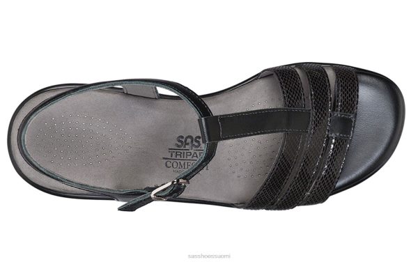 sandaalit | SAS Shoes capri t-ranneke sandaali musta käärme naiset XTJ24Z145