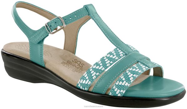 sandaalit | SAS Shoes capri t-ranneke sandaali turkoosi/chevron naiset XTJ24Z147