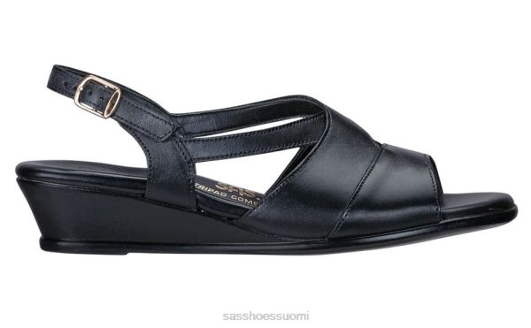 sandaalit | SAS Shoes hyväillä risti hihna kiila sandaali musta naiset XTJ24Z173
