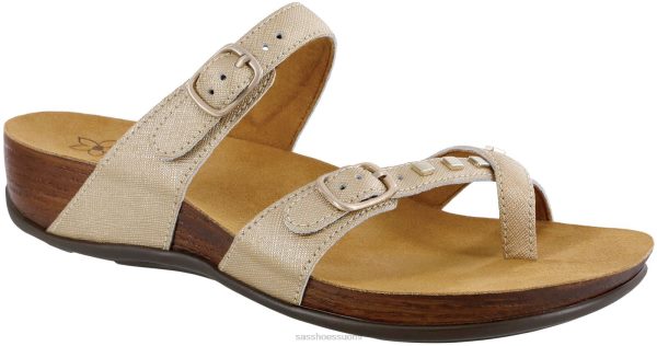 sandaalit | SAS Shoes jet toe loop liuku sandaali metallinen kulta naiset XTJ24Z134
