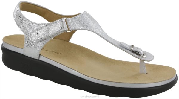 sandaalit | SAS Shoes marina t-ranneke sandaali kiiltävää hopeaa naiset XTJ24Z144