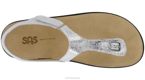 sandaalit | SAS Shoes marina t-ranneke sandaali kiiltävää hopeaa naiset XTJ24Z144
