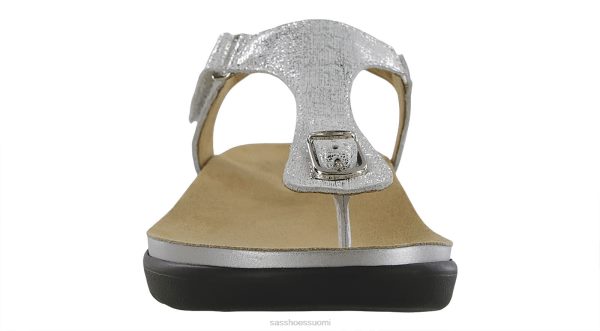 sandaalit | SAS Shoes marina t-ranneke sandaali kiiltävää hopeaa naiset XTJ24Z144