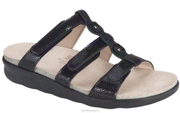 sandaalit | SAS Shoes napolin liukusandaali musta käärme naiset XTJ24Z131