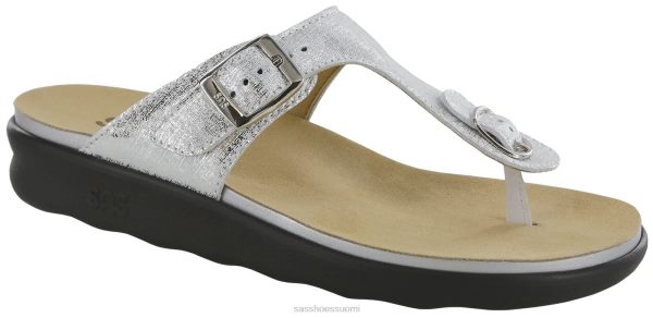 sandaalit | SAS Shoes sanibel t-strap slide sandaalit kiiltävää hopeaa naiset XTJ24Z32
