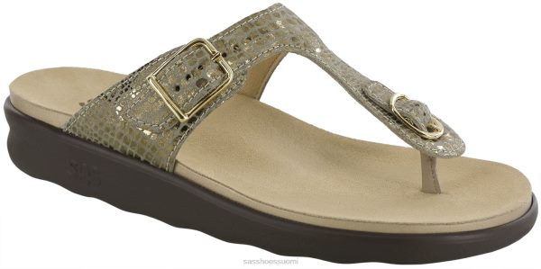 sandaalit | SAS Shoes sanibel t-strap slide sandaalit oliivi kultaa naiset XTJ24Z35