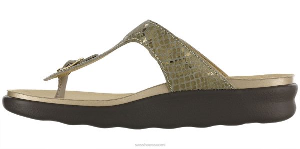 sandaalit | SAS Shoes sanibel t-strap slide sandaalit oliivi kultaa naiset XTJ24Z35