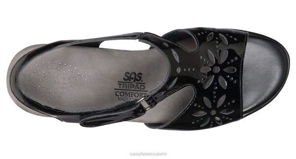 sandaalit | SAS Shoes sunburst kantapäähihna sandaali musta patentti naiset XTJ24Z106